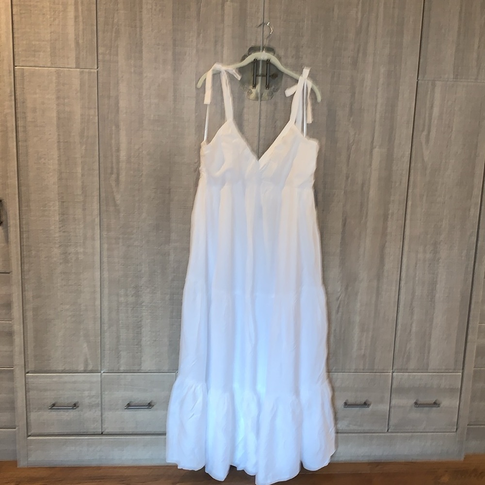 Express Tie Shoulder Tiered Maxi‎ Dress - Picture 6 of 17